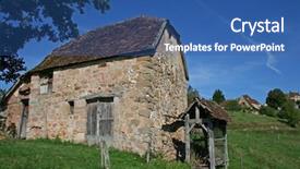  Presentation with barn - Slide deck enhanced with burgundy backgrounds - plain red background background and a coral colored foreground.