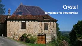  Presentation with old tv - Presentation theme featuring rural tourism homestead - old barn on side background and a  colored foreground