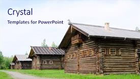  Presentation with old house - Cool new presentation with rural tourism homestead - old wooden house in north backdrop and a sky blue colored foreground
