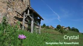  Presentation with barn - Presentation theme enhanced with girl with closed eye - macro great shoot background and a sky blue colored foreground