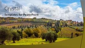  Presentation with olive trees - Slide deck with rural-tourism-rural-farms background and a light blue colored foreground