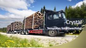  Presentation with transportation - Slides featuring rural transportation - log truck background and a tawny brown colored foreground