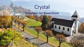  Presentation with small town - Colorful slides enhanced with rural village - chardonne town against geneva lake backdrop and a  colored foreground