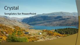  Presentation with scottish highlands - Colorful slides enhanced with ginger kitten in santa hat against the background of a christmas tree backdrop and a violet colored foreground