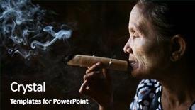  Presentation with myanmar bagan - Amazing theme having rural women - old wrinkled asian woman smoking backdrop and a black colored foreground