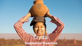  Presentation with myanmar bagan - Cool new PPT theme with rural women - portrait of asian traditional female backdrop and a coral colored foreground