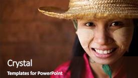  Presentation with rural women - PPT theme enhanced with rural women - portrait of beautiful young traditional background and a tawny brown colored foreground