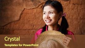  Presentation with malaysian traditional dress - Slide deck consisting of rural women - portrait of beautiful young traditional background and a tawny brown colored foreground