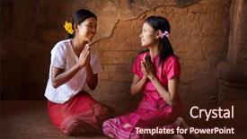  Presentation with rural women - Presentation with rural women - two young myanmar girl background and a wine colored foreground