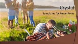  Presentation with rural women - Cool new slide deck with rural youth - barbecue party with grilled sausages backdrop and a coral colored foreground