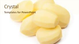  Presentation with white - PPT theme enhanced with rural youth - raw peeled potatoes isolated background and a cream colored foreground