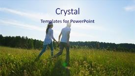  Presentation with walking young wild jaguar - Audience pleasing slide deck consisting of rural youth - young couple walking through green backdrop and a sky blue colored foreground