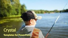  Presentation with youthful - Theme featuring rural youth - youthful boy with rod fishing background and a tawny brown colored foreground