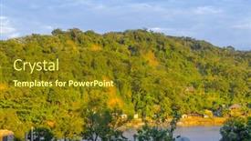  Presentation with sunrise - Presentation theme having rurrenabaque-in-bolivia-at-sunrise background and a tawny brown colored foreground