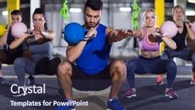  Presentation with mental health group therapy - Presentation theme consisting of rusa - group of healthy young athletes background and a tawny brown colored foreground