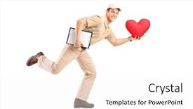  Presentation with delivery boy - Theme featuring delivery boy in a rush background and a white colored foreground
