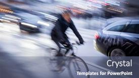  Presentation with rush hour - Theme with rush-evening-hour-and-people background and a ocean colored foreground