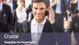  Presentation with commuter - PPT theme consisting of rush hour - male commuter in crowd using background and a gray colored foreground