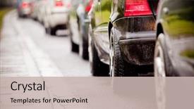  Presentation with rush hour - Slides enhanced with rush hour a traffic background and a soft green colored foreground