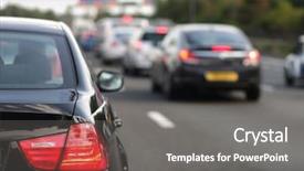  Presentation with traffic congestion - Beautiful presentation theme featuring rush hour traffic congestion focus backdrop and a gray colored foreground