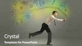  Presentation with hand drawn cartoon of sports - PPT theme consisting of rush with hand drawn doodle background and a  colored foreground