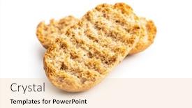  Presentation with bread - Presentation consisting of rusk-bread-dried-crispbread-isolated background and a lemonade colored foreground