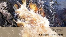  Presentation with mountain water - PPT theme enhanced with ruskeala-waterfalls-are-famous-water background and a lemonade colored foreground