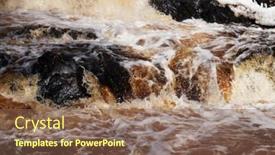  Presentation with mountain water - Presentation design featuring ruskeala-waterfalls-are-famous-water background and a violet colored foreground