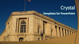  Presentation with senate - Colorful PPT theme enhanced with russell senate office building - washington backdrop and a navy blue colored foreground
