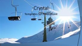 Presentation with mountain luxury resort - PPT layouts featuring russia america - cableway ski lifts in farellones background and a light blue colored foreground