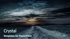  Presentation with russia america - Beautiful slide deck featuring russia america - country road at night backdrop and a tawny brown colored foreground