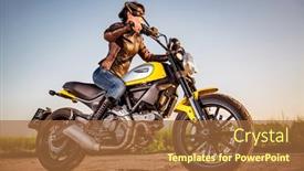  Presentation with designs - PPT layouts featuring russia-august-11-2015-biker background and a red colored foreground