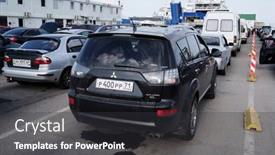  Presentation with strait - PPT theme with russia-caucasus-port-july-14 background and a dark gray colored foreground