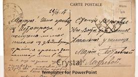  Presentation with old letter - Theme having russia-circa-1917-reverse-side background and a coral colored foreground