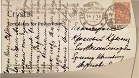  Presentation with postage - Presentation theme having russia-circa-1919-the-old background and a soft green colored foreground