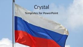  Presentation with russia flag - Theme consisting of closeup of a young handsome mans face background and a dark gray colored foreground