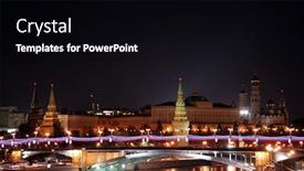  Presentation with russia - Presentation theme enhanced with russia-moscow-at-night-kremlin background and a black colored foreground