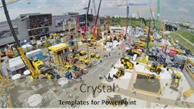  Presentation with construction equipment - Amazing presentation theme having russia-moscow-jun-6-2014 backdrop and a mint green colored foreground