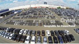  Presentation with car parking lot - Slide set with russia-moscow-may-14-2014 background and a gray colored foreground