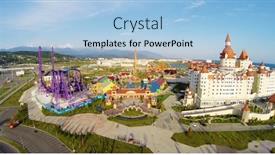  Presentation with amusement park - Presentation featuring russia-sochi-jul-27-2014 background and a light blue colored foreground