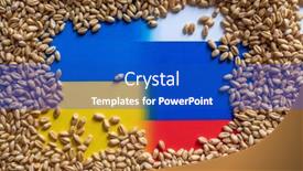  Presentation with problem world - Slide deck with russia-ukraine-war-and-wheat background and a cobalt blue colored foreground