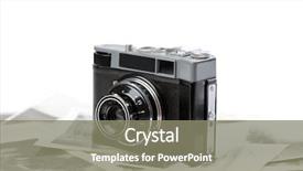  Presentation with russian - Colorful presentation design enhanced with russian analogue photo camera backdrop and a gray colored foreground