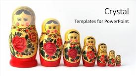  Presentation with russian doll - Amazing PPT theme having russian babushka dolls isolated backdrop and a cool aqua colored foreground