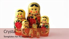  Presentation with russian doll - Slide deck featuring russian babushka dolls isolated background and a red colored foreground