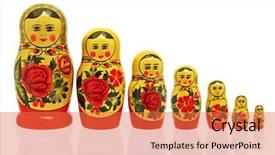  Presentation with russian doll - Slide set enhanced with russian babushka nesting dolls isolated background and a red colored foreground