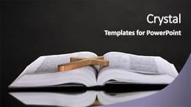  Presentation with black cross - Beautiful presentation theme featuring russian bible and wooden cross backdrop and a dark gray colored foreground