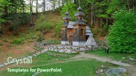  Presentation with world war - PPT theme having russian-chapel-on-the-vrsic background and a tawny brown colored foreground