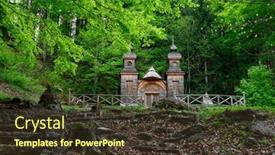  Presentation with world war - Theme featuring russian-chapel-on-the-vrsic background and a tawny brown colored foreground
