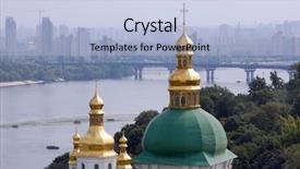  Presentation with lavra ceu aberto de ouro - Presentation theme having russian church - kiev-pechersk lavra monastery in kiev background and a  colored foreground