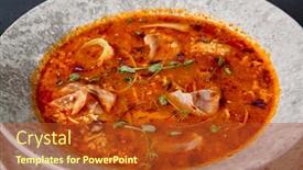  Presentation with russian - Beautiful presentation design featuring russian-cuisine-solyanka-soup backdrop and a red colored foreground